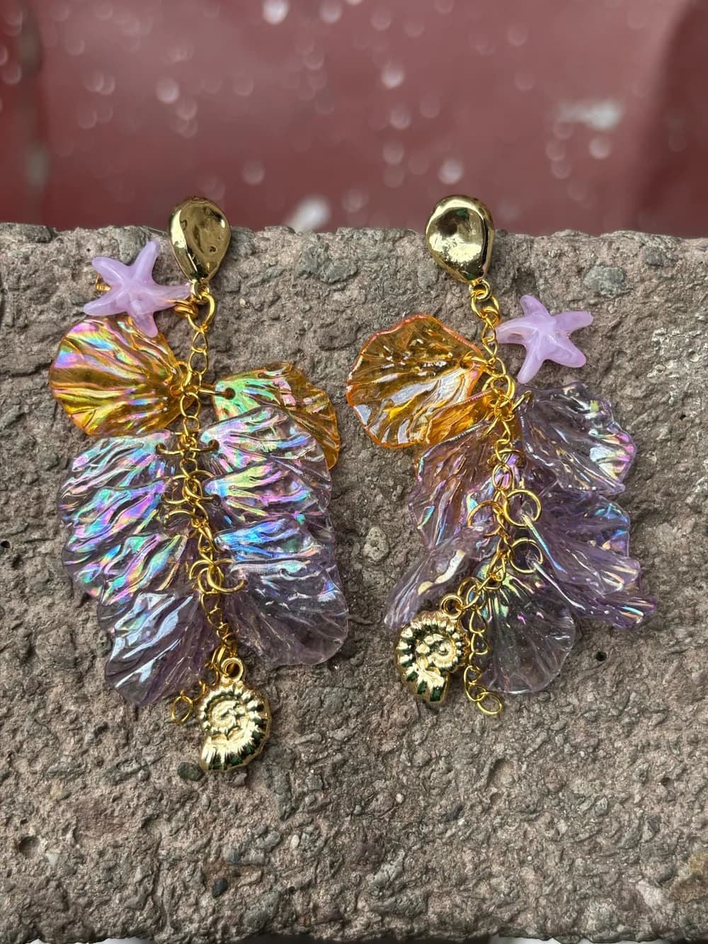 Renkli Kristal Charm Sallantılı Küpe