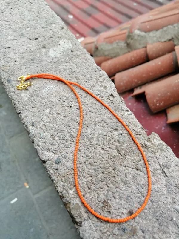 Turuncu İp Choker Kolye 1