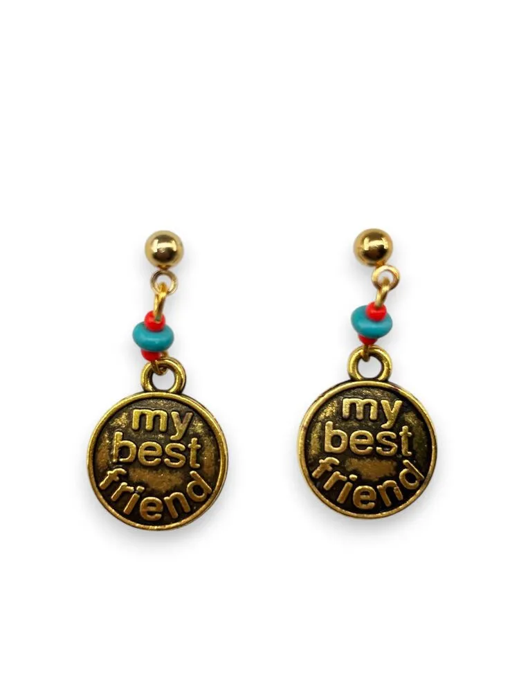 Vintage Charm Best Friend Turkuaz Küpe 1