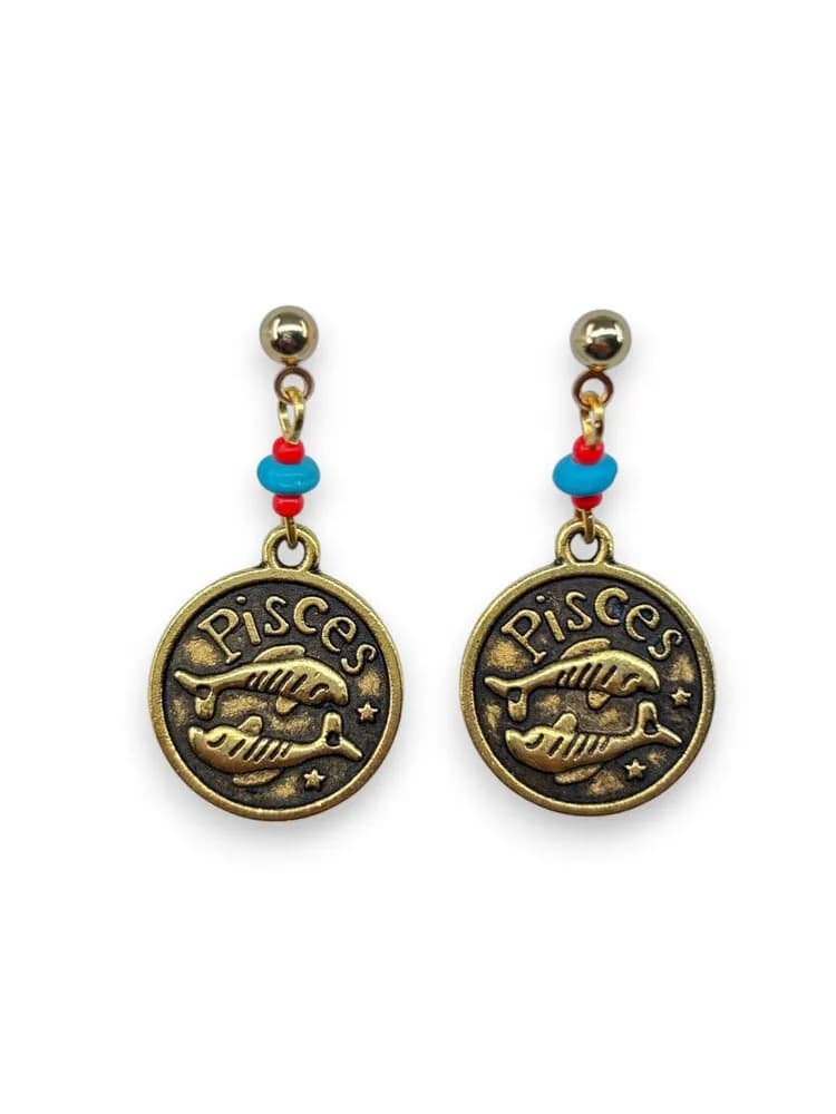 Balık Burcu Metal Disk Küpe 1