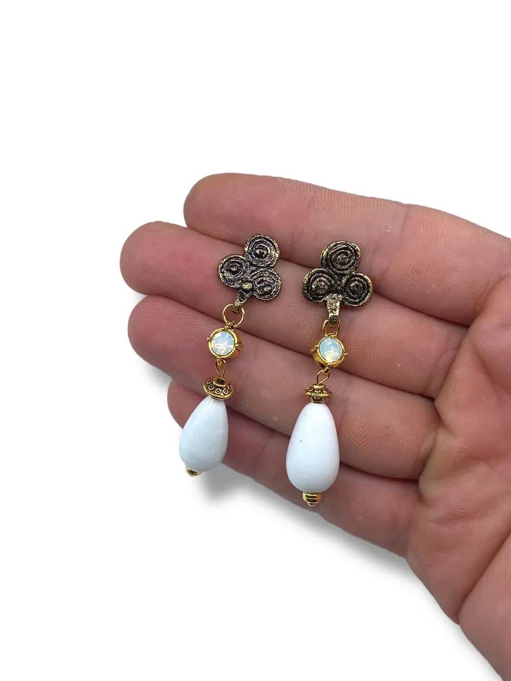 Vintage Ornamental Teardrop Küpe 1