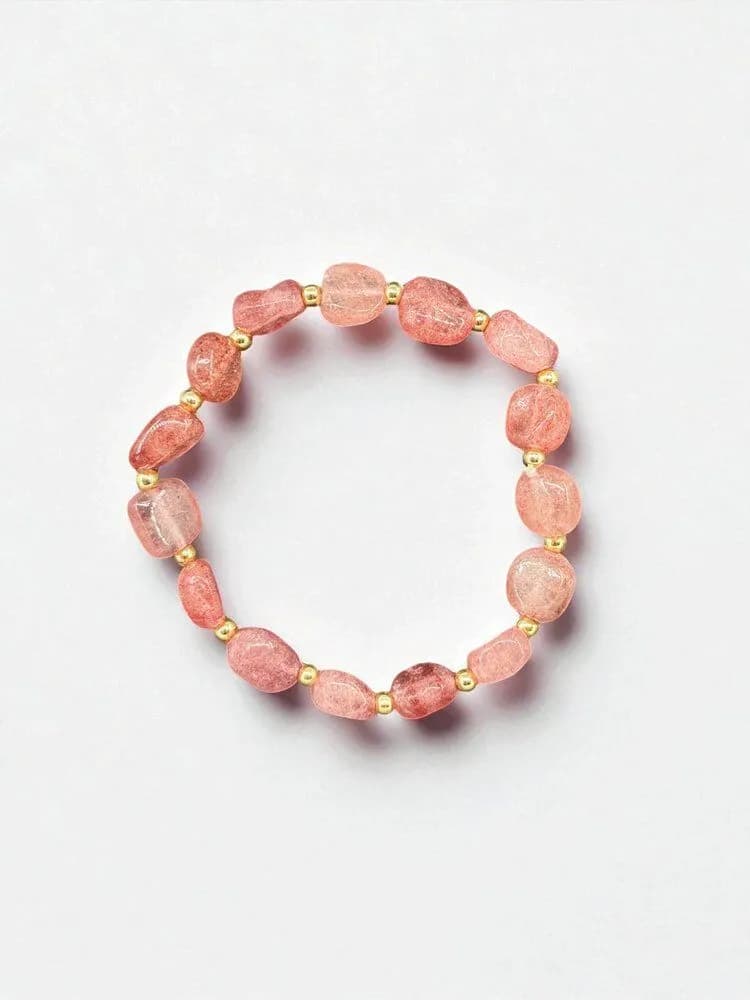 Kristal Mercan Pembe Bileklik 1