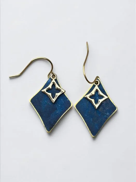 Lapis Lazuli Yıldız Motifli Küpe 1