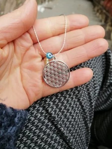Modern Geometrik Turkuaz Kolye 1