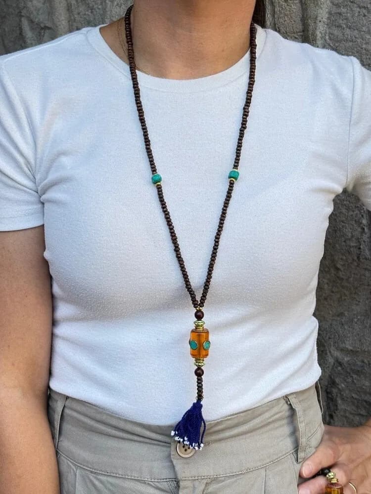 Etnik Taş Sarkıt Kolye 1