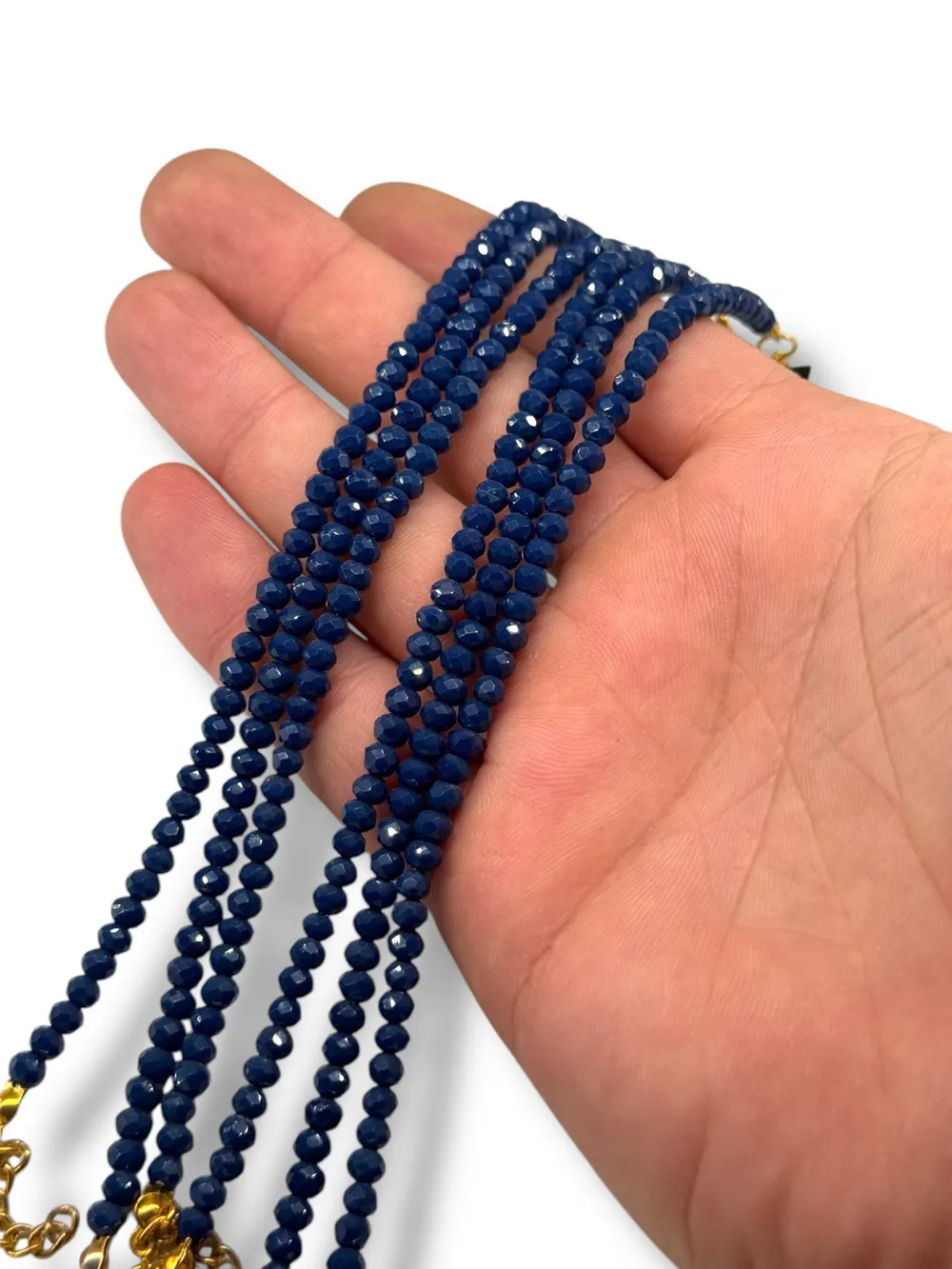 Lacivert Faceted Boncuk Bileklik Seti 1