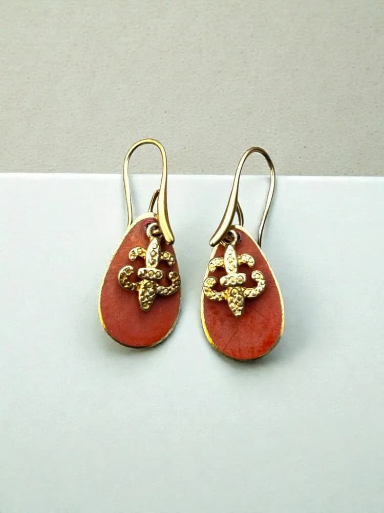 Terracotta Filigree Teardrop Küpe 1