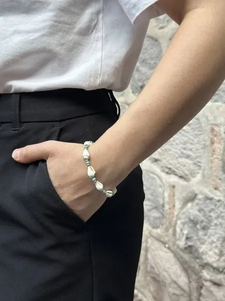 Klasik Gümüş Boncuk Bileklik 1