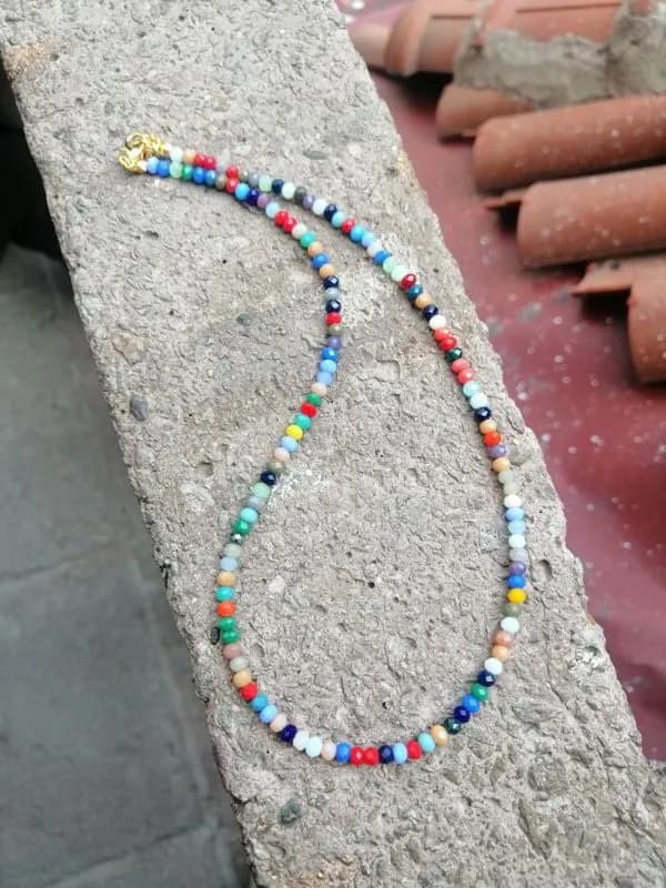 Renkli Boncuk Dizi Kolye 1