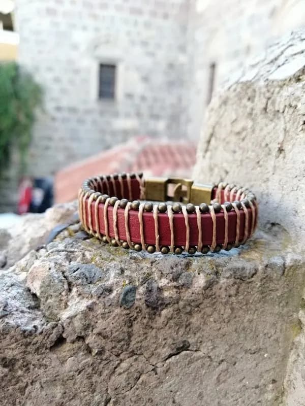 Etnik Terracotta Dikdörtgen Bileklik 1