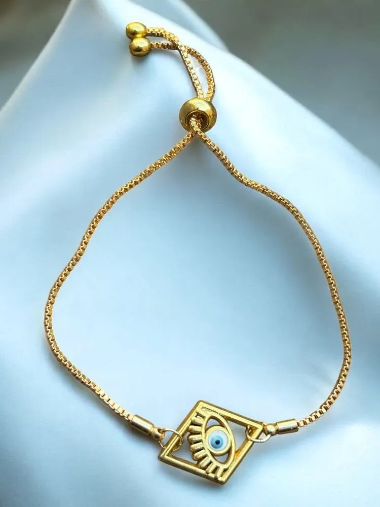 Altın Zincir Geometrik Charm Bileklik 1