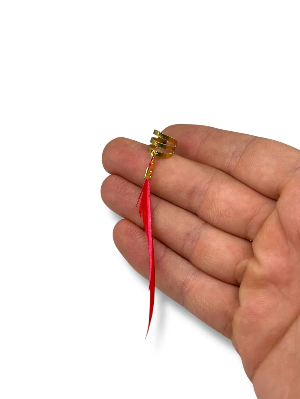 Kırmızı İplik Sarkıtlı Küpe 1