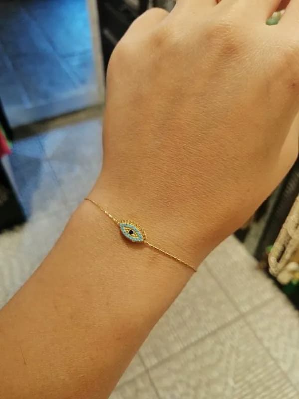 Turkuaz Taş Sarkıtlı Minimalist Bileklik 1