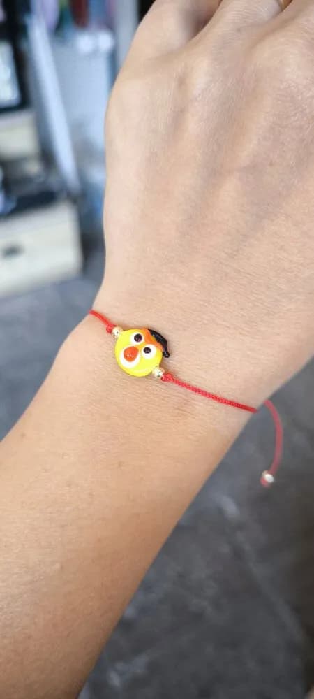 Sarı Kırmızı Boncuk Lastikli Bileklik 1