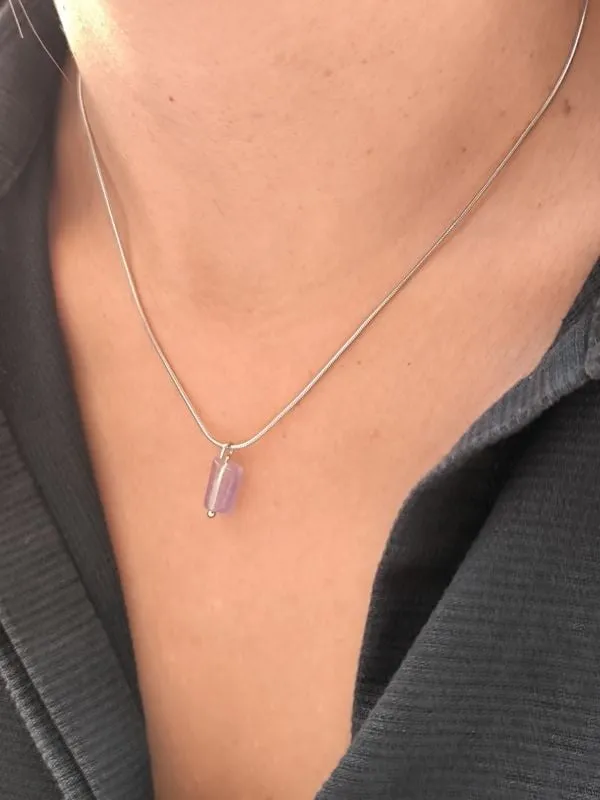 Minimal Kristal Mor Sarkıtlı Kolye 1