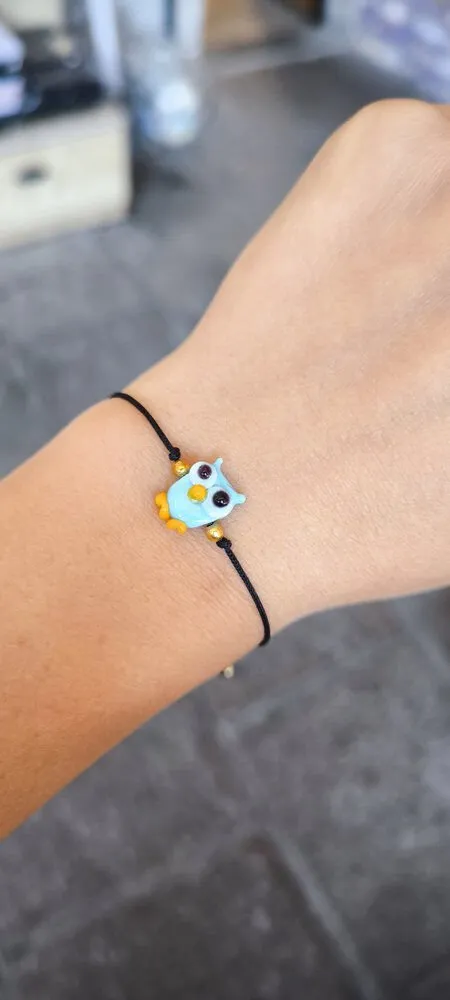 Renkli Charm Siyah İp Bileklik 1