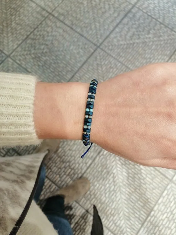 Çizgili Çelik Metal Bileklik 1