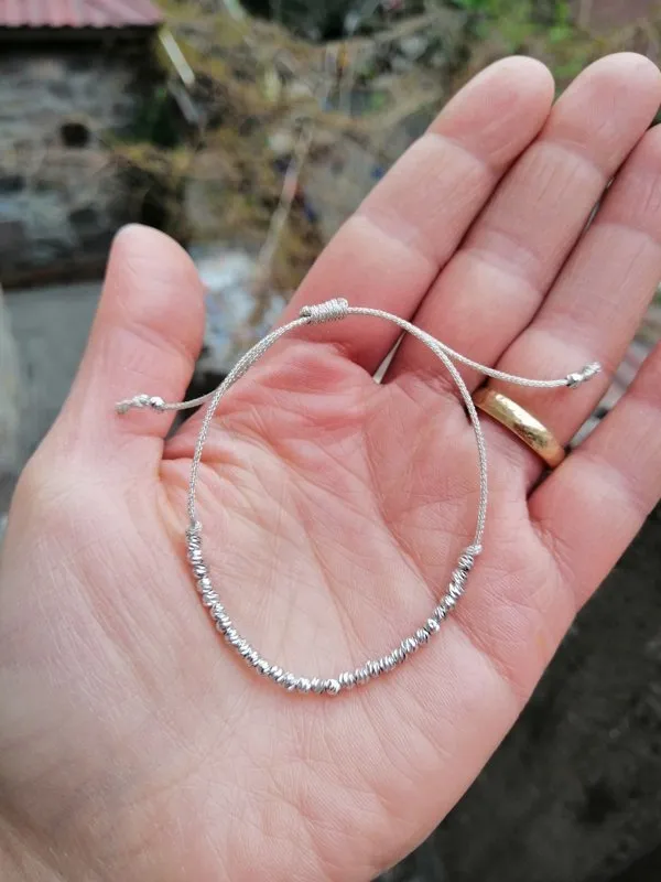 Gümüş Kristal Boncuk Bileklik 1