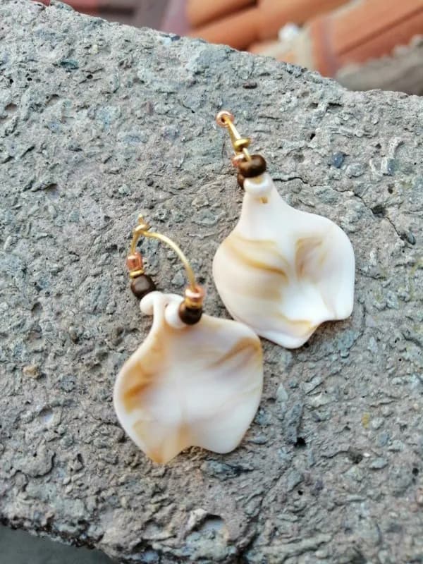 Doğal Taş Petal Küpe 1