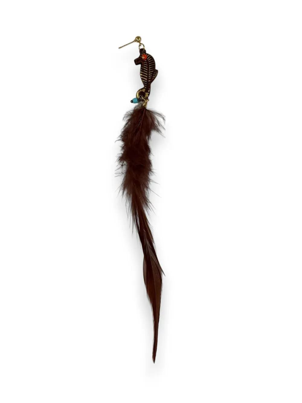 Bordo Tüylü Sallantılı Küpe 1