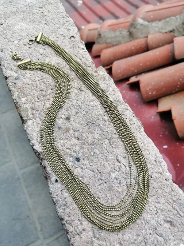 Klasik Altın Metal Mesh Kolye 1