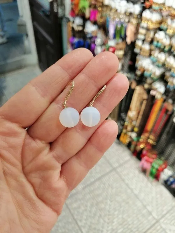 Klasik Opal Cam Küpe 1